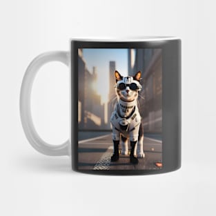 Cyberpunk Cat - Modern Digital Art Mug